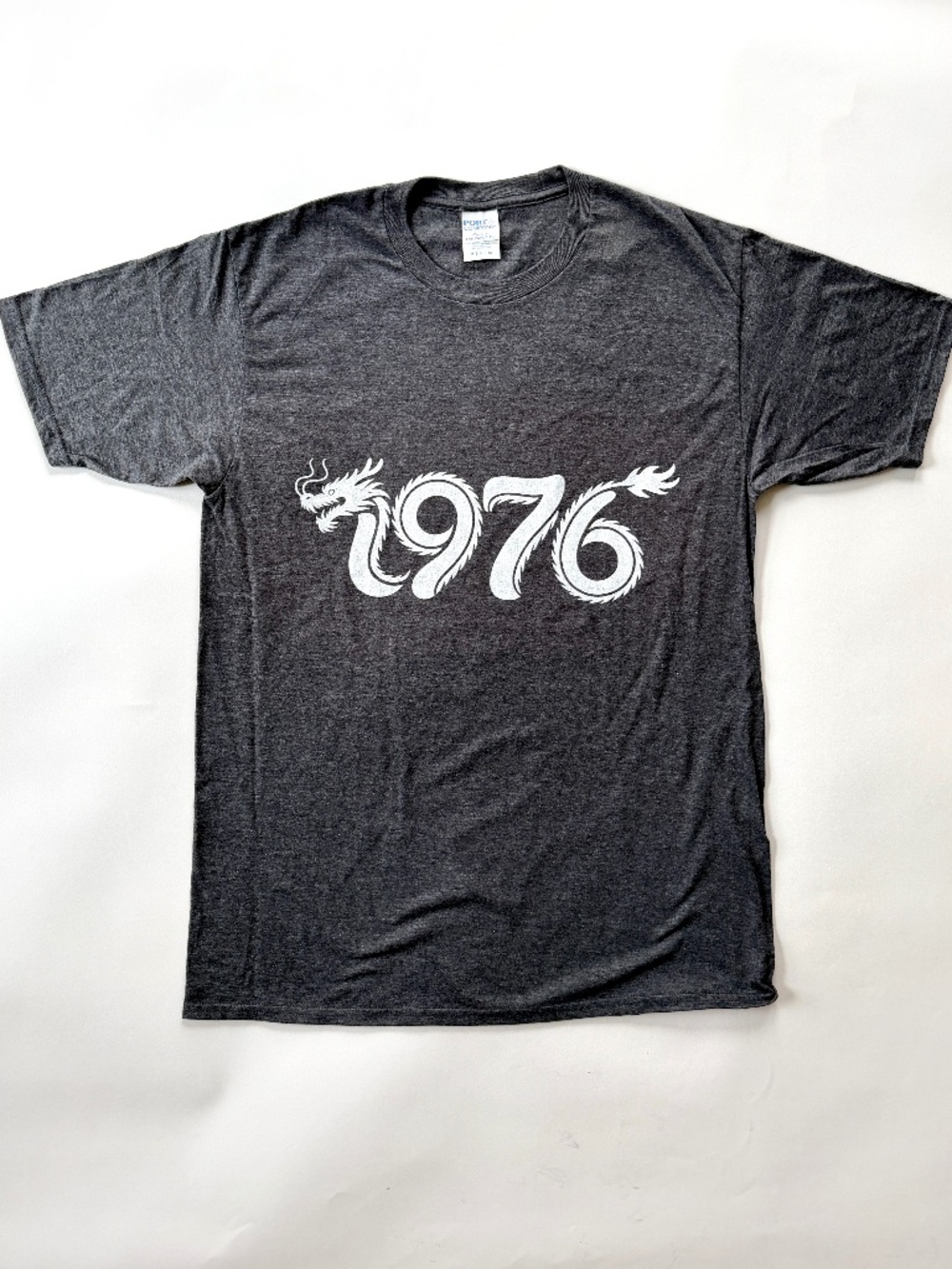 Mens "1976 Dragon" Dark Heather Short Sleeve T-Shirt  - Medium